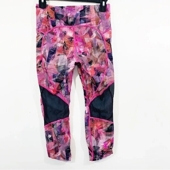 Lululemon On Pace Crop *21" Sun Dazed Multi Pink Size 6 - Picture 4 of 10